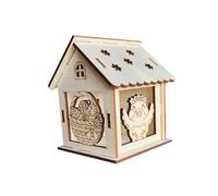 LeeQinersw Maison Suspendue En Bois - Projet de Printemps - Maison de Lapin 3D à Peindre Soi-même - Bricolage avec Des Matériaux Solides - Activité Familiale, Style B