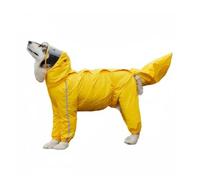 LeeQinersw Manteau Imperméable Extérieur pour Chien Veste Pluie Combinaison Capuche Borde TPU Visibilité Réfléchissante Coupe Mâle Femelle Facile à Mettre, Yellow, 10XL