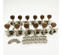 LeeQinersw Mécaniques de Guitare 12 Cordes Chevilles Clés Age Têtes Mécanisme Fluide pour Accord Stable Cylindriques et Boutons Bois