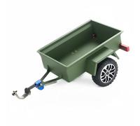LeeQinersw Mini Véhicule d'escalade Remorque Rc Trailer Chariot Accessoire Cadre Métal Simulation Réaliste Attelage et Roues Détaillées Compatible 1/24 et 1/30, Vert