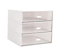 LeeQinersw Organisateur de Bureau avec Tiroirs Station D'Organisation sur Table pour Accessoires D'Écriture Cosmétiques et Bricolage En Pp Adapté à La Ma, 3 tiroirs