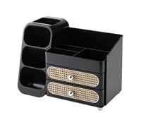 LeeQinersw Organisateur de Maquillage Boîte à Rouge à Lèvres Rangement Cosmétique Support Flacons et Pinceaux Tiroirs en Couches Pet Adapté à la Coiffeuse Bureau, Array, Noir