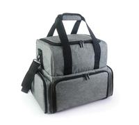 LeeQinersw Organisateur de Vernis à Ongles Sac de Rangement Trousse Étui Pochette avec Compartiments Supérieur et Inférieur et Inserts pour Flacons Poches Avant, Array, Gris Foncé, 41.5x23.5x34.5cm