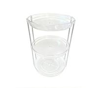 LeeQinersw Organiteur Traparent à Rotation Centrale Diamètre 24,5 Cm Organiteur Rangement Trnant Rond Pratique Plateau Trnant Rebord Surélevé, 3 Niveaux