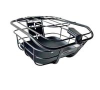 LeeQinersw Panier Vélo Électrique Avant Métal Guidon Porte-bagages en Fer Fixation par Support avec Quincaillerie Base Pleine et, Noir