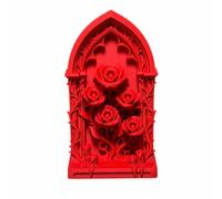 LeeQinersw Panneau Décoratif Gothique en Relief Roses Vignes Sinueuses pour Arrière Plan Décoratif Bibliothèque Bureau Étu, Rouge, Grand 15 8.3cm