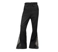 LeeQinersw Pantalon à Pailltes Rétro | Jambes Larges Évasées, Pantalon Sequin, Brillant, pr Spectacles, Fêtes, Femmes, Argent, M