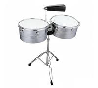 LeeQinersw Percussion Drum Timbales Latin Pratique Cowbell Montage Chrome Electroplaqué Fonction Convient pour Musiciens Apprentissage Scène Concert Contrôle Du Rythme