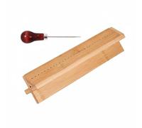 LeeQinersw Perforateur Reliure Livre Outil Reliure Journal Carnet Perforation Bois Guide Réglé pour Couture Support en V Confortable Adapté aux Carnets Artisanaux Atelier Studio