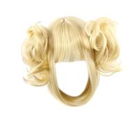 LeeQinersw Perruque de cosplay en fibre synthétique, respirante et tendance, blonde, accessoire de costume pour jeux, Halloween, fêtes et spectacles