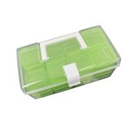 LeeQinersw Petite Boîte de Rangement pour Perles, 32 Compartiments, Transparente, Rectangulaire, en Polypropylène (PP), Idéale pour Les Bijoux, Les Ongles, La Ma, Vert