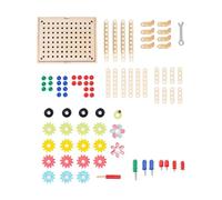 LeeQinersw Planche D'engrenages En Bois Spinny Gear pour Enfants de 4, 5, 6, 7, 8 et 9 Ans, Jouets de Cause à Effet