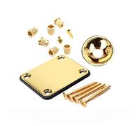 LeeQinersw Plaque de Renfort Set Pièces Accesoires Guitare Plaque de Manche Bagues de Cordes Coupe de Corps Vis en Cuivre Stabilité Accrue Sustain Prolongé, Or