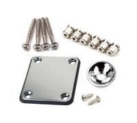 LeeQinersw Plaque de Renfort Set Pièces Accesoires Guitare Plaque de Manche Bagues de Cordes Coupe de Corps Vis en Cuivre Stabilité Accrue Sustain Prolongé, Argent