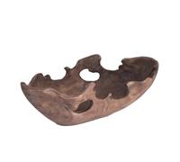 LeeQinersw Plateau de Service Artisanal Bol Décoratif Coupe Centre de Table en Bois Sculpté Finition Rustique Forme Irrégulière Adapté à Salon Salle à Manger Étagère Console Table Basse, Café