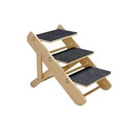 LeeQinersw Pliable à Trois Marches Gain Place Surface Antidérapante Peu Encombrante Rampe D'escala Réglable en Bois pr Âgés