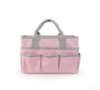 LeeQinersw Pochette de Rangement Éducative Sac Organisateur Caddie Fourre-tout Trousse Panière avec Poches Multiples en Polyester Oxford Rigide Portable Adaptée, Array, Rose Et Gris