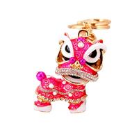 LeeQinersw Porte-clés Lion Danse avec Bijou Pendentif Sac Mignon Accessoire Déco Alliage de Zinc Design Scintillant Adapté Fête Usage Quotidien, ROSE