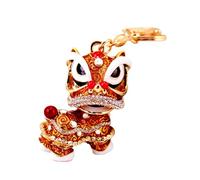 LeeQinersw Porte-clés Lion Danse avec Bijou Pendentif Sac Mignon Accessoire Déco Alliage de Zinc Design Scintillant Adapté Fête Usage Quotidien, or