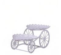 LeeQinersw Présentoir à Desserts Support Gâteau Plateau Cupcake Chariot Élégant Multi Niveaux Look Nordique Cadre Renforcé pour Pâtisserie et Confiserie Adapté, 2-Layer Hollow Heart