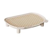LeeQinersw Rampe à Litière avec Repose-Pieds, Accessoire pour Chatons et Chats Adultes, Récupérateur de Litière Facile à Utiliser, Blanc