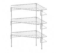 LeeQinersw Rangement D'angle En Acier Inoxydable Compact Étagère Triangulaire verte Grille Stable pr Préparation des Repas, 3 Couches