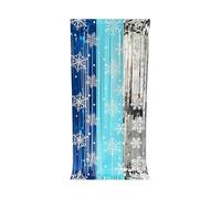 LeeQinersw Rideau Franges Hiver Rideau Bandes PP Fond Photobooth Motif Flocon de Neige Montage Rapide Adapté à Animation de Fête Photo Collective Ambiance Chaleu, Bleu