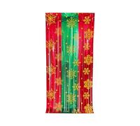 LeeQinersw Rideau Franges Hiver Rideau Bandes PP Fond Photobooth Motif Flocon de Neige Montage Rapide Adapté à Animation de Fête Photo Collective Ambiance Chaleu, Rouge