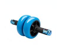 LeeQinersw Roue Abdominale Double Roue Rouleau Core, Bleu, Bleu Roues, Noir Poignées En Caoutchouc, Roues Silencieuses Bleues, Poignée En Caoutchouc