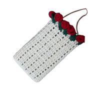 LeeQinersw Sac à bandoulière au Crochet Fini en Rose à Crampons de Fleur Souleur Valentin Gift Beach Élégant Sac à Main tissé à la Main, Blanc