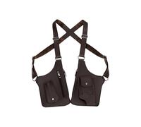 LeeQinersw Sac à Bandoulière avec Double Sangle, Pochette Sécurisée pour Activités Extérieures, Brun