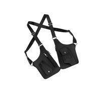 LeeQinersw Sac à Bandoulière avec Double Sangle, Pochette Sécurisée pour Activités Extérieures, Noir