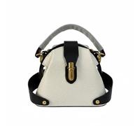 LeeQinersw Sac à Main Femme Sacoche Bandoulière Pochette Style Structuré avec Liseré Contrasté et Fermeture à Serrure Organisation avec Poche ID Adapté au, Black And White