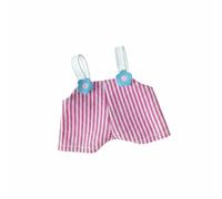 LeeQinersw Salopette Poupée BJD Salopette Short Bretelles Tenue Accessoire avec Rayures et Fleur Brodée en Tissu Doux Adaptée à Photographie Exposition Jeu Créatif Collection , Rose Rouge