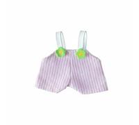 LeeQinersw Salopette Poupée BJD Salopette Short Bretelles Tenue Accessoire avec Rayures et Fleur Brodée en Tissu Doux Adaptée à Photographie Exposition Jeu Créatif Collection , Rose