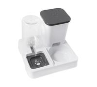LeeQinersw Station d'alimentation pour Chiens et Chats avec Un Bol d'eau Détachable pour Une Utilisation Intérieure, Blanc Gris