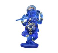 LeeQinersw Statue de dieu éléphant en résine, sculpture du Seigneur, figurine pour salle de méditation, décoration de voiture, hauteur 22 cm, Bleu