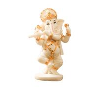 LeeQinersw Statue de dieu éléphant en résine, sculpture du Seigneur, figurine pour salle de méditation, décoration de voiture, hauteur 22 cm, Blanc