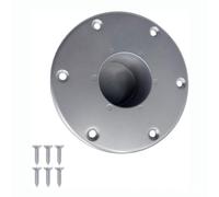 LeeQinersw Support de Table pour Camping-Car Base de Table Fixation au Sol Platine Circulaire Alésage Central Alliage d'Aluminium Blocage du Pied de et Fiable, Argent