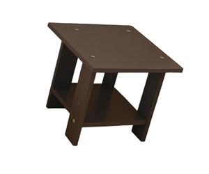 LeeQinersw Table d'appoint double couche en bois pour petits espaces, table basse, bureau pour ordinateur portable, 30 x 30 x 31 cm, Brun Foncé