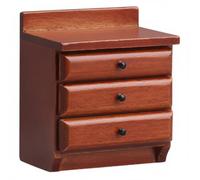 LeeQinersw Table de Chevet Miniature Commode Armoire Meuble Miniature de Chambre avec Trois Tiroirs en Bois Style Classique Poignées Métalliques Adaptée à