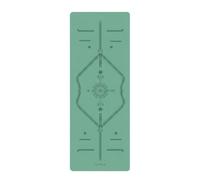 LeeQinersw Tapis de Pilates Tapis de Fitness Tapis d'exercice Tapis de Sol en Caoutchouc Antidérapant avec Repères d'Alignement Maintien du Corps pour, Vert Sarcelle, Étoiles Et Lune