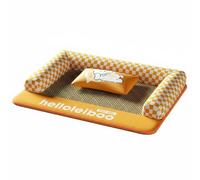 LeeQinersw Tapis en Tissu Matelas pour Animaux Domestiques Coussin Antidérapant Respirable Éponge Résistante aux Morsures Lavable Oreiller Trois Côtés pour, Jaune, L
