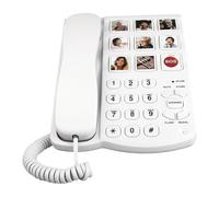 LeeQinersw Téléphone filaire senior Téléphone fixe Mémoire pratique Volume réglable Sonnerie Gros bouton pour Grand-mère