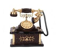 LeeQinersw Téléphone Style Antique Music Box Construction Détaillée pour Bureau Bibliothèque Ornement Fonctionnel, Téléphone Noir