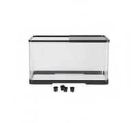 LeeQinersw Terrarium Acrylique Vivarium Transparent Reptile Boîte de Maintenance Degrés Aération Continue Couvercle Coulissant Accès Pratique Pet Antichoc Adapté, Noir, M