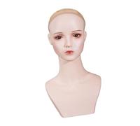 LeeQinersw Tête de mannequin, buste, perruque, présentoir avec maquillage pour boucles d'oreilles, foulards