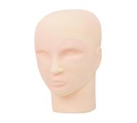 LeeQinersw Tête de mannequin d'entraînement pour extensions de cils, yeux et lèvres amovibles, 14 x 11 x 22 cm, silicone