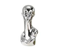 LeeQinersw Tête de mannequin, présentoir à perruques, présentoir à chapeaux, porte-perruques pour salon de coiffure, Argent