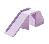LeeQinersw Toboggan Enfant Maison Jardin Aire de Jeux Glissière Échelle Plateforme PVC Robuste Structure Stable Finition Lisse Développement Motricité Équilibre, Lait Frappé Raisin, 143 42 56cm